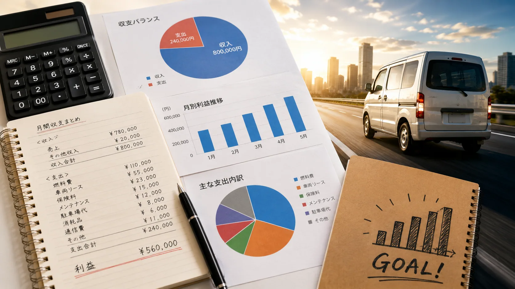 軽貨物の収支管理|売上から手取りを正しく計算する方法